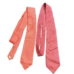 Vineyard Vines Mens Neck Ties Bundle‎ of 2 100% Silk Preppy Spring Pattern